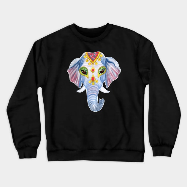 Cute Decorated Watercolor Elephant Crewneck Sweatshirt by IvyLilyArt